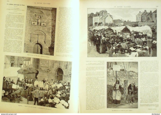 Le Monde illustré 1900 n°2272 Bruxelles Prince Albert tribune royale Carnac St-Cornély (56)