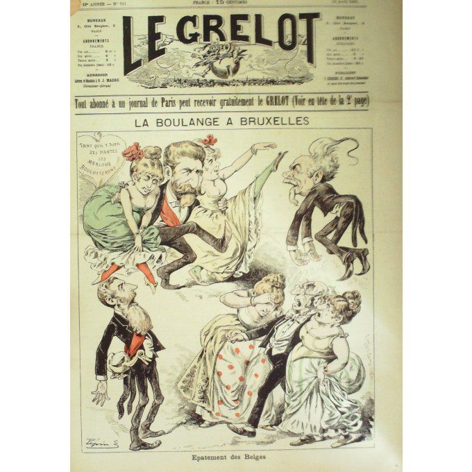 Le Grelot 1889 n°941 LA BOULANGE à BRUXELLES PEPIN