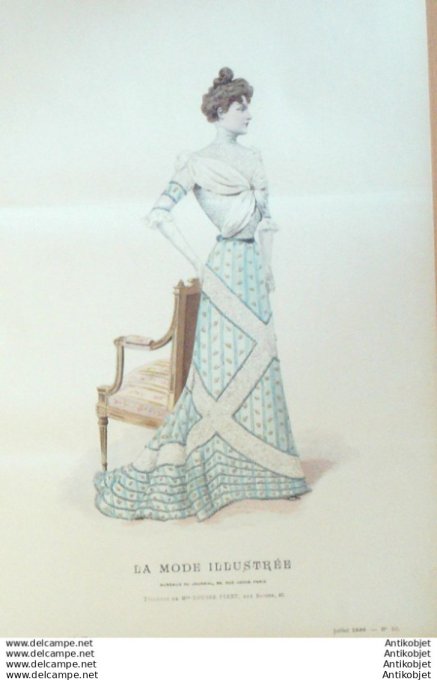 Gravure Mode illustree 1899 # 30 (Old Fashion plate) RARE