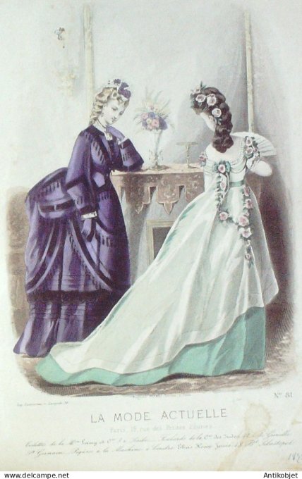 Gravure La Mode actuelle 1873 #  81 (Old Fashion plate)