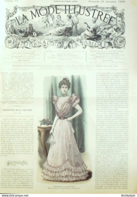 La Mode illustrée journal 1897 n° 52 Toilette de bal