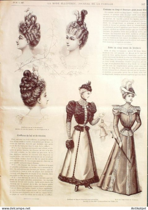 La Mode illustrée journal 1897 n° 52 Toilette de bal