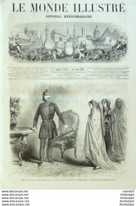 Le Monde illustré 1861 n°226 Turquie Abdul Aziz Sultan Egypte Koum Ombos Marseille Cosaques Du Kouba