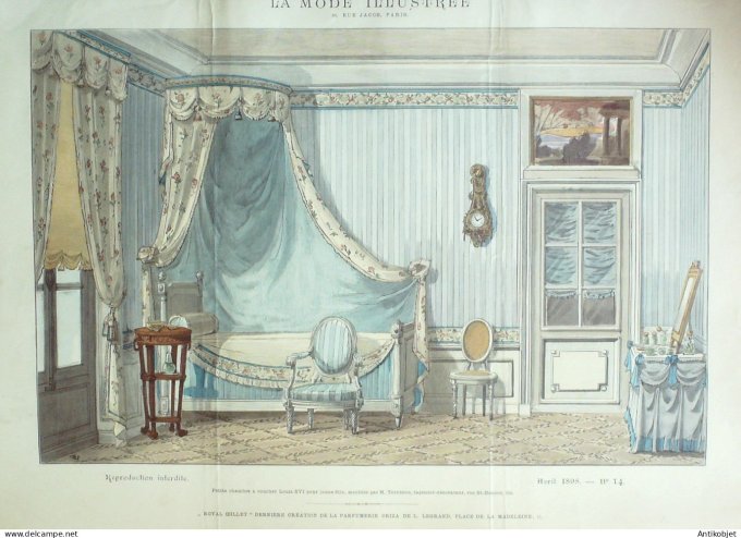 Gravure Mode illustree 1898 # 14 (Old Fashion plate) RARE