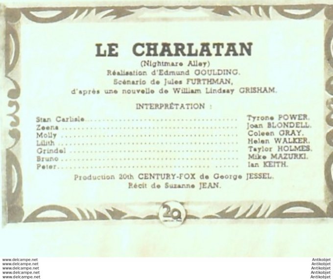 Mon Film 126 49-01-19 Le charlatan Yrone Power Joan Blondell