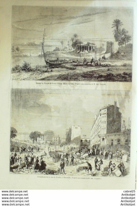 Le Monde illustré 1861 n°226 Turquie Abdul Aziz Sultan Egypte Koum Ombos Marseille Cosaques Du Kouba