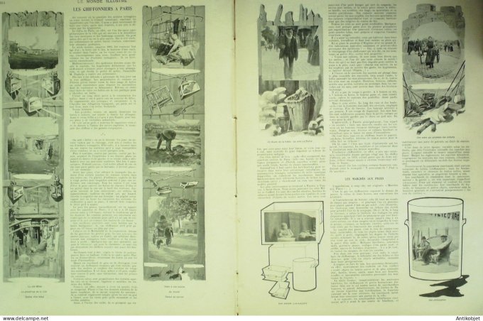 Le Monde illustré 1901 n°2330 Anzin (59 mineur Cerf-volants Chiffonniers