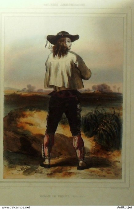 Bretagne Faquet (56) Paysanne Bigoudène signé F.H.Lalaisse XIXème