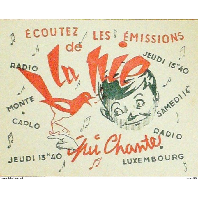 Buvard LA PIE qui CHANTE Friandise