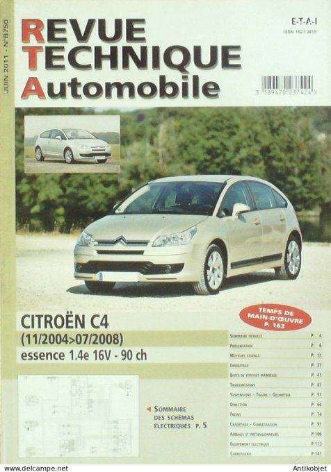 Revue Tech. Automobile 2011 n°B750 Citroen C4