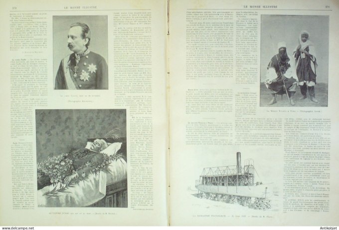 Le Monde illustré 1895 n°2019 Tunis mission Touareg Léon XIII Madagascar Tamatave Alexandre Dumas