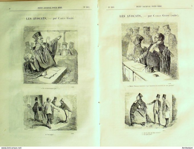 Petit journal pour Rire 1859 # 203 Litterature de Cavalerie Riou