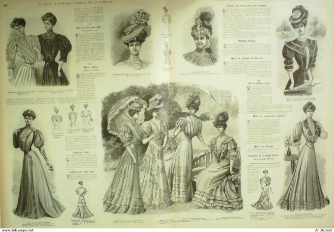 La Mode illustrée journal 1906 n° 19 Costume en lainage