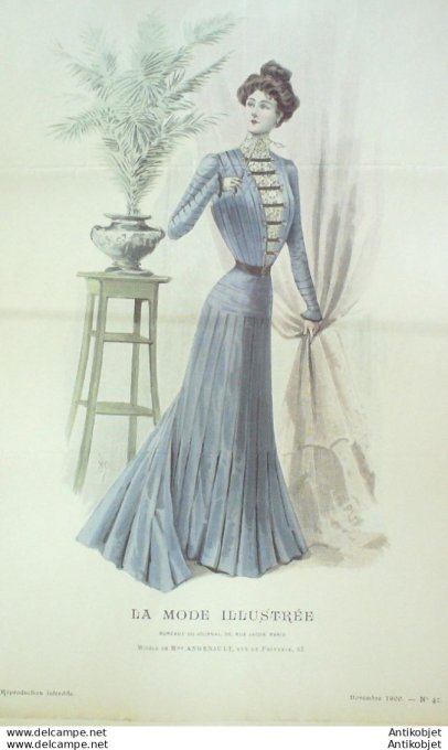 Gravure Mode illustree 1900 # 47 (Old Fashion plate) rare