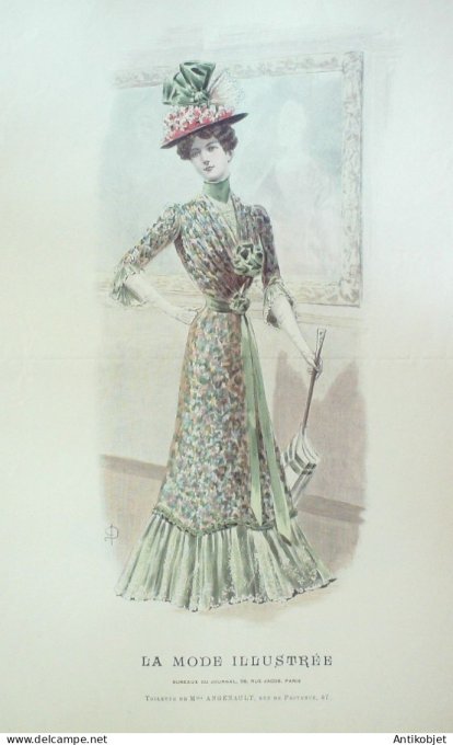 Gravure Mode illustree 1900 # 25 (Old Fashion plate) RARE