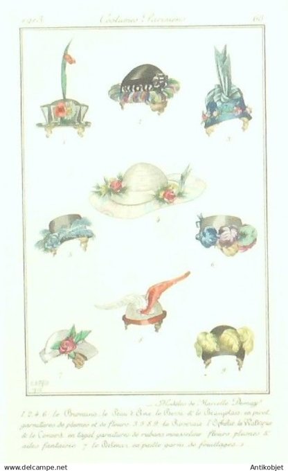 Gravure Costume Parisien 1913 # 68 Berty B Bronzino (eau forte) Peau d'âne Berri