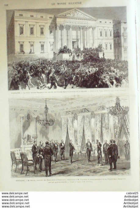 Le Monde illustré 1873 n°830 Espagne Madrid Sikles Italie Turin Pays De Galles Gêves Suisse Genève L