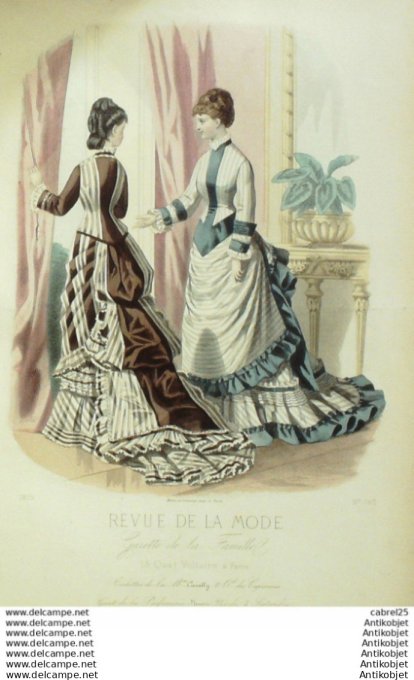 Gravure Mode La Gazette 1875 # 193 (Old Fashion plate)