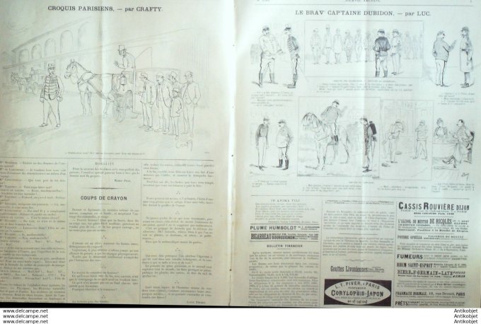 Le Journal Amusant 1890 # 1782 Dans les coulisses par Forain Notes de voyage dans mes cartons par Ma