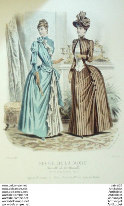 Gravure Mode La Gazette 1888 # 870 (Old Fashion plate)