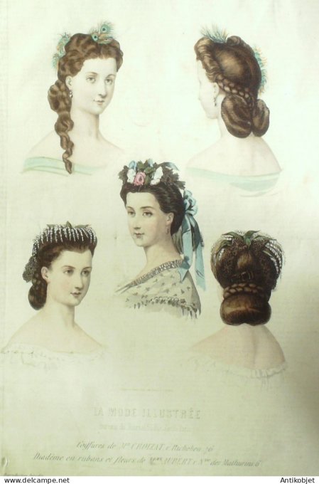 Gravure Mode illustree 1863 # 38 (Old Fashion plate)