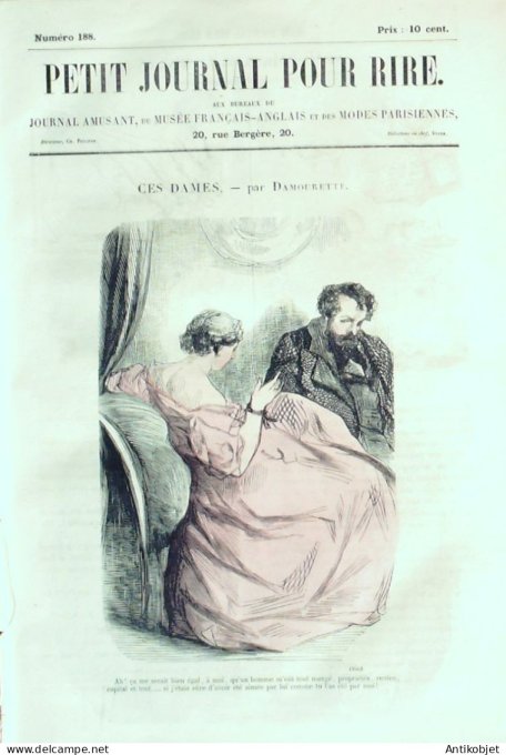 Petit journal pour Rire 1859 # 188 Ces dames Damourette