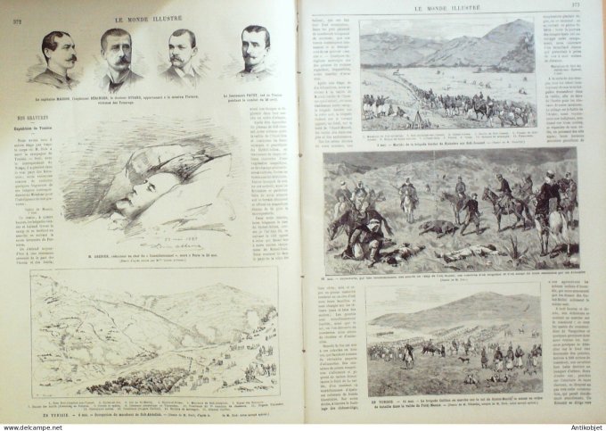 Le Monde illustré 1881 n°1262 Italie Milan Tunisie Sidi Abdallah Feldj Manna Sidi Joussef Hongrie Bu