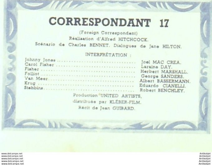 Mon Film 129 49-02- 9 Correspondant 17 Herbert Marshall Robert Benchley