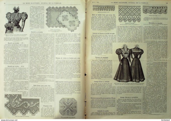 La Mode illustrée journal 1897 n° 13 Robe en tissu quadrillé