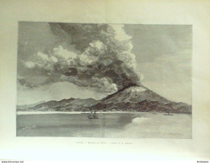 Le Monde illustré 1892 n°1844 St-Cloud (92) Italie Catane Etna Clermont-Ferrand Mont-Dore (63)