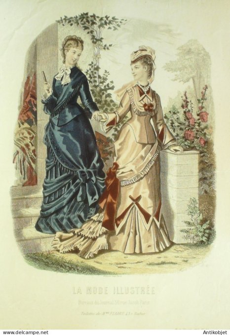 Gravure Mode illustree 1875 # 45 (Old Fashion plate)