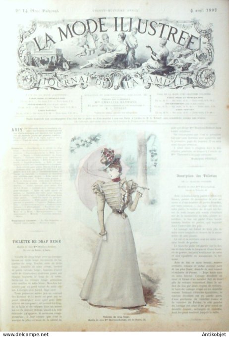 La Mode illustrée journal 1897 n° 14 Toilette de drap