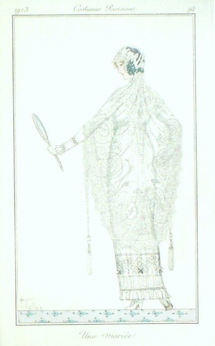 Vallee Armand Pochoir Mode Art Deco n°  94-1913 Journal des Dames