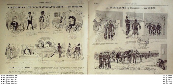 Le Journal Amusant 1886 # 1579 La Sainte-Barbe 4 decembre par Josias un petit voyage dans le Hanglet