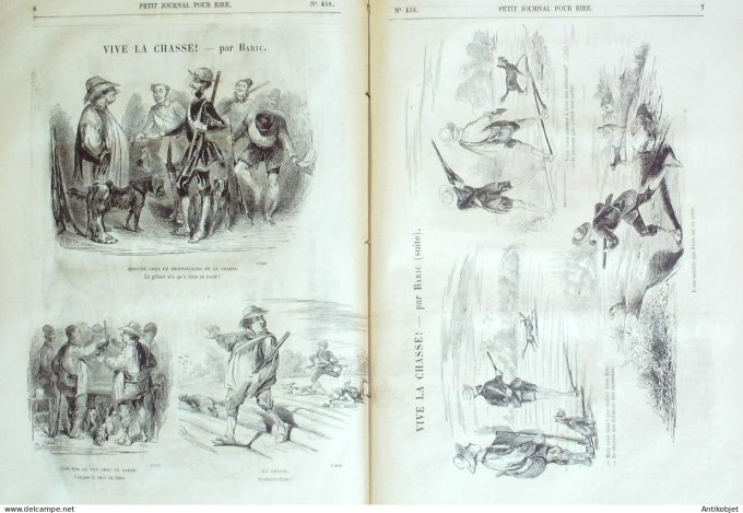 Petit journal pour Rire 1863 # 458 Vive la chasse Baric