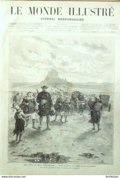 Le Monde illustré 1877 n°1057 Bulgarie Giurgewo Nancy (54) Mont St-Michel (50)