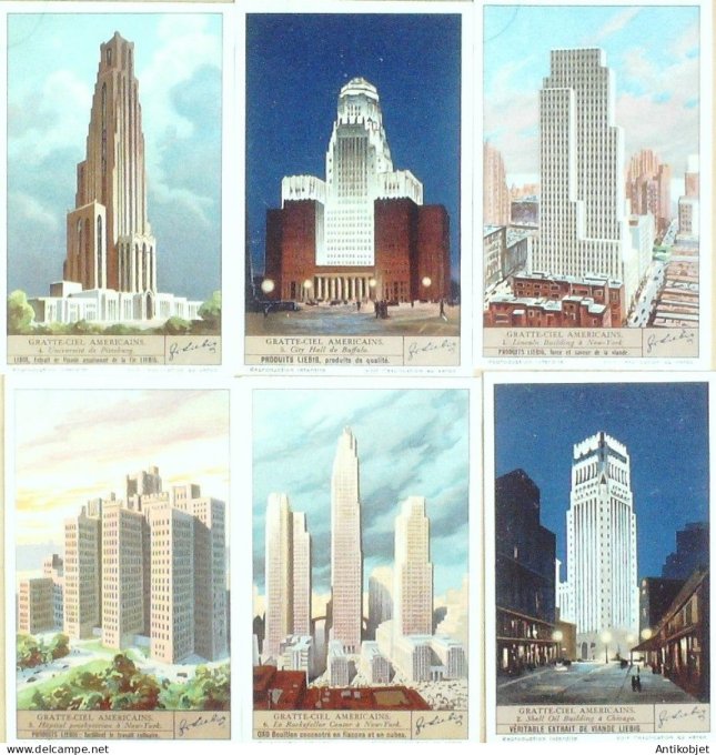 Chromo Liebig Sang 1317 Gratte-ciel Americains (1935)