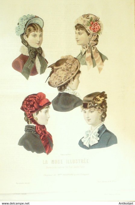 Gravure de mode La Mode illustrée 1879 n°47 (Maison Deloffre)