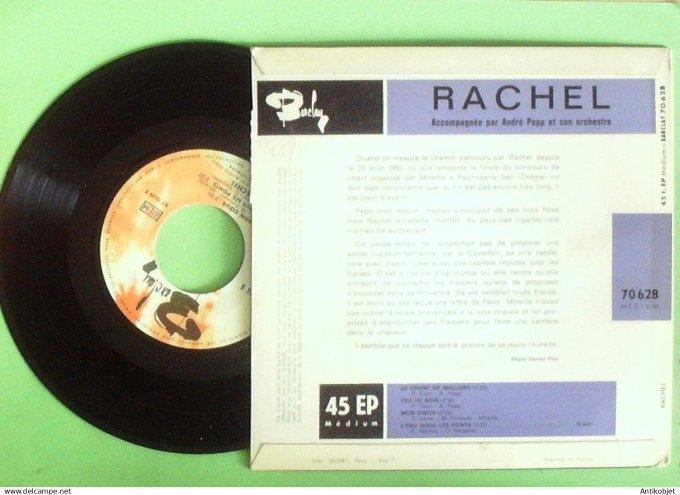 Rachel 45T EP Le chant de Mallory Eurovision 1964