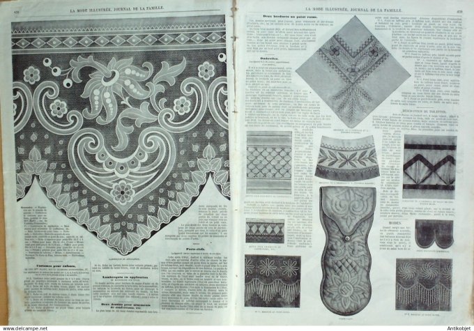 La Mode illustrée journal + gravure associée 1868 # 18