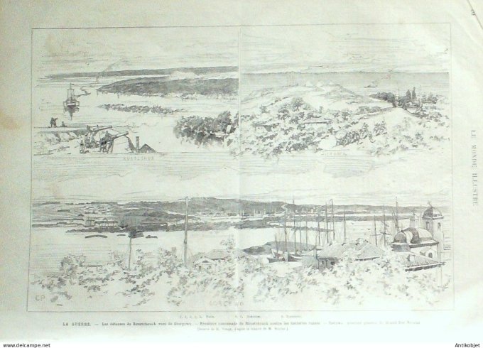 Le Monde illustré 1877 n°1057 Bulgarie Giurgewo Nancy (54) Mont St-Michel (50)