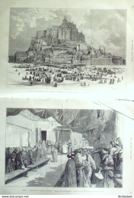 Le Monde illustré 1877 n°1057 Bulgarie Giurgewo Nancy (54) Mont St-Michel (50)