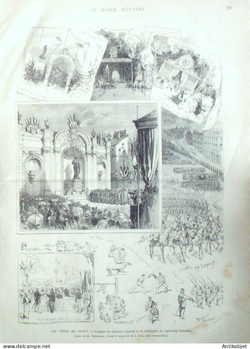 Le Monde illustré 1877 n°1057 Bulgarie Giurgewo Nancy (54) Mont St-Michel (50)