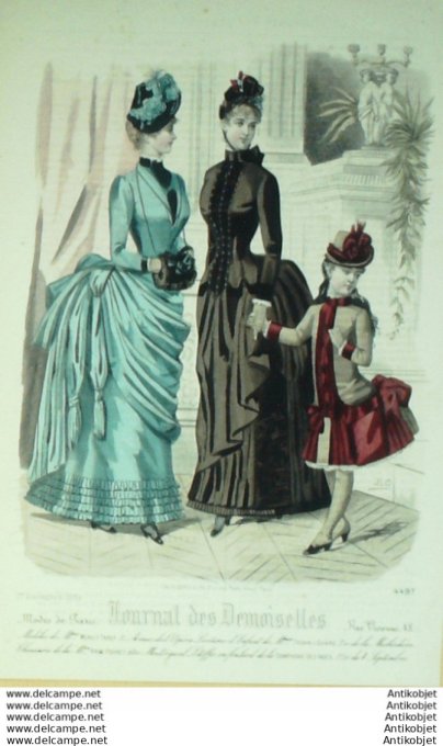 Les Modes parisiennes 1858 n°804 Robe de Barèges costumes d'enfants