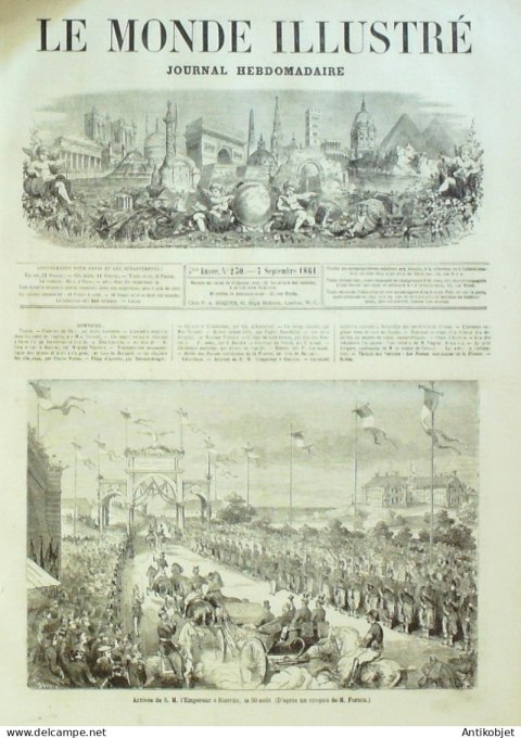 Le Monde illustré 1861 n°230 Italie Naples Belgique Anvers Allemagne Lichtenthal St-Cyr (78)