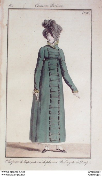 Costume Parisien 1811 # 1192 Redingote de drap