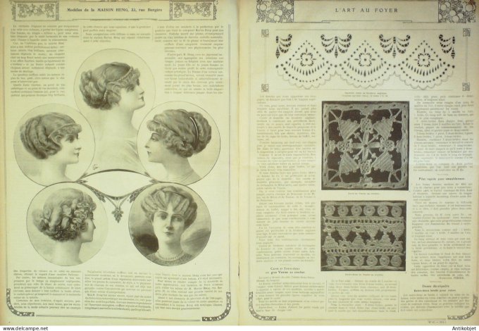 La Mode illustrée journal 1911 n° 47 Toilettes Costumes Passementerie