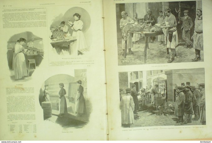 L'illustration 1897 n°2855 La Villette Abattoirs Russie régiment Préobrajenski Gènes paquebot Savoia