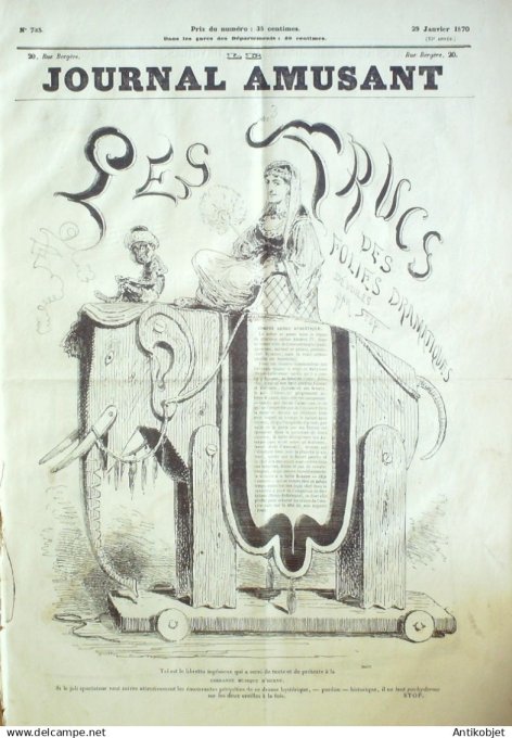 Le Journal Amusant 1870 #  735 Trucs des folies dramatiques devoiles par Stop