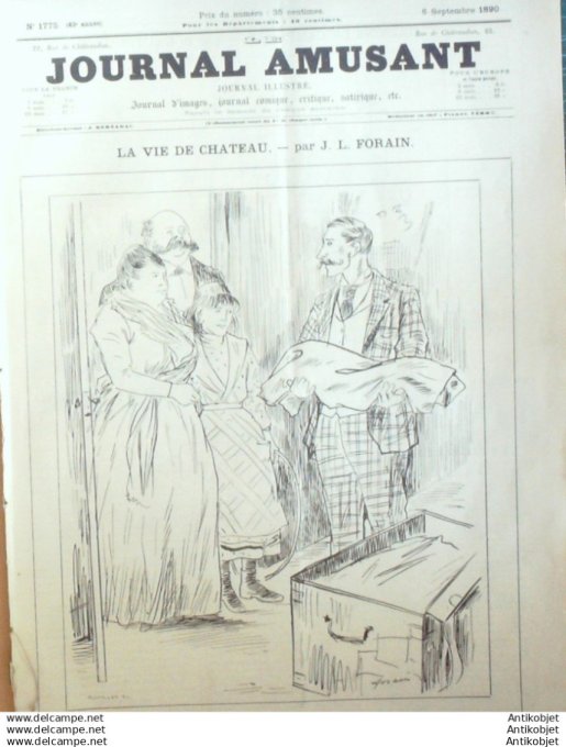 Le Journal Amusant 1890 # 1775 A Dieppe par Stop les types de la plage par Mars